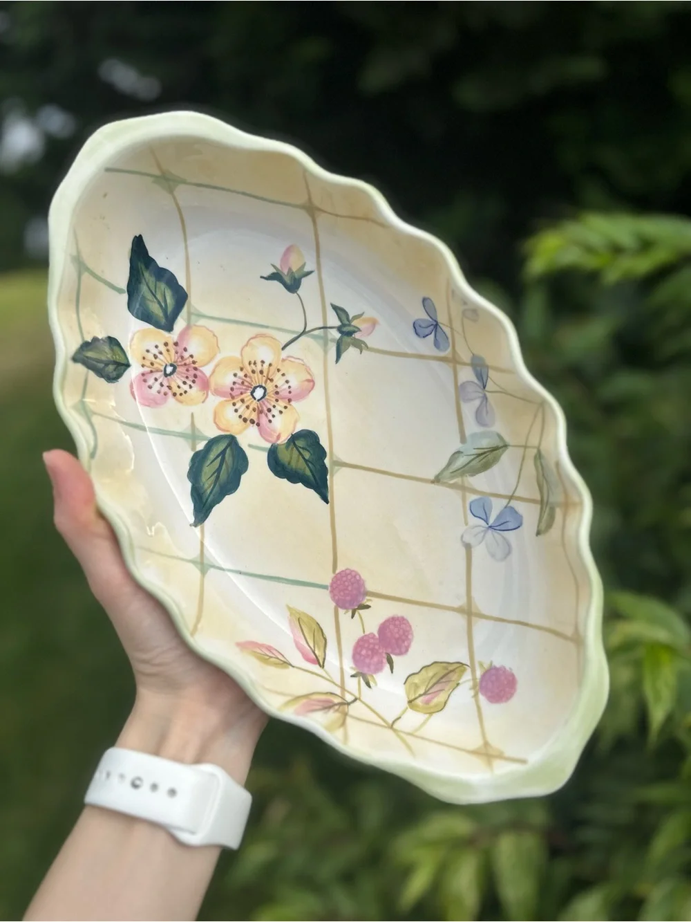 Tracy Porter Evelyn Collection Hand Painted Oval Baking/Serving Dish Floral
